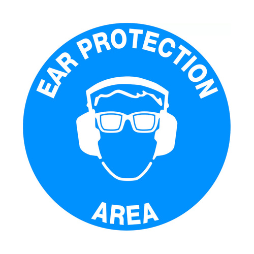 WORKWEAR, SAFETY & CORPORATE CLOTHING SPECIALISTS - 400mm - Self Adhesive, Anti-slip, Floor Graphics - Ear Protection Area