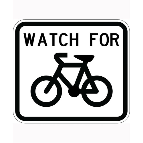 WORKWEAR, SAFETY & CORPORATE CLOTHING SPECIALISTS 900x800mm - Aluminium - Class 1 Reflective - Watch For Bicycles