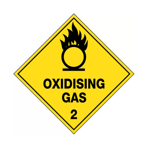 WORKWEAR, SAFETY & CORPORATE CLOTHING SPECIALISTS - 100x100mm - Self Adhesive - Pkt of 6 - Oxidising Gas 2