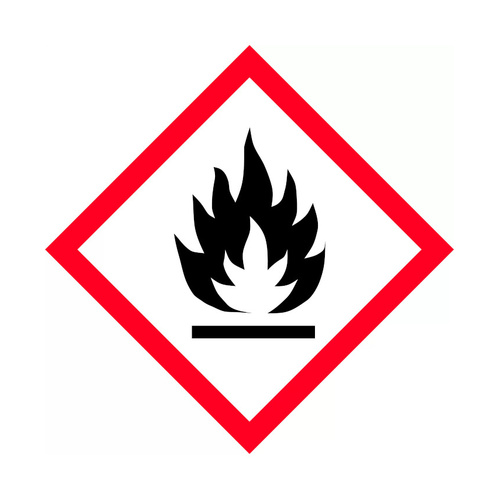 WORKWEAR, SAFETY & CORPORATE CLOTHING SPECIALISTS - 100x100mm - Self Adhesive - Sheet of 6 - GHS - Flame Picto
