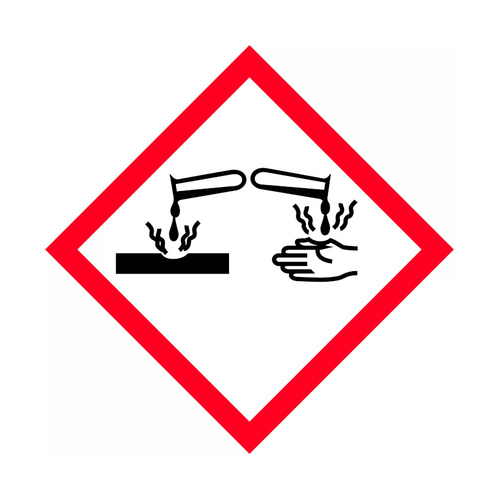 WORKWEAR, SAFETY & CORPORATE CLOTHING SPECIALISTS - 100x100mm - Self Adhesive - Sheet of 6 - GHS - Corrosive Picto