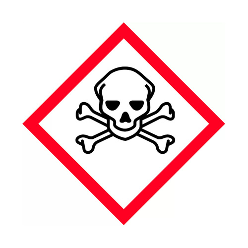 WORKWEAR, SAFETY & CORPORATE CLOTHING SPECIALISTS - 20x20mm - Self Adhesive - Roll of 250 - GHS - Toxic Picto