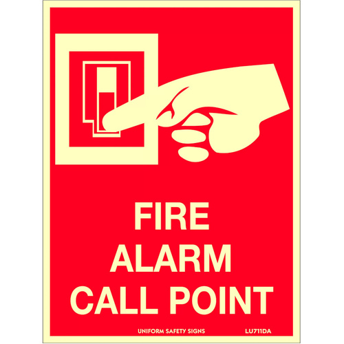 WORKWEAR, SAFETY & CORPORATE CLOTHING SPECIALISTS - 180x240mm - Self Adhesive - Luminous - Fire Alarm Call Point (With Picto)