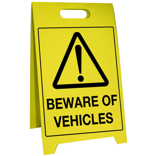WORKWEAR, SAFETY & CORPORATE CLOTHING SPECIALISTS - 500x300mm - Corflute Sign Stands - Beware of Vehicles