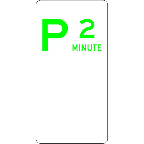 WORKWEAR, SAFETY & CORPORATE CLOTHING SPECIALISTS 225x450mm - Aluminium - P2 Minute Parking (Right Arrow) - Green - 225x450mm