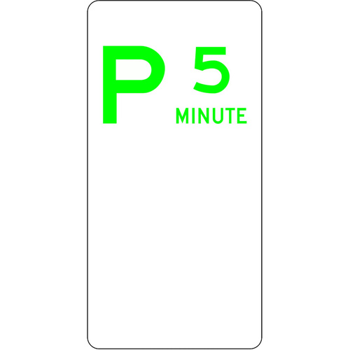WORKWEAR, SAFETY & CORPORATE CLOTHING SPECIALISTS 225x450mm - Aluminium - P5 Minute Parking (Left Arrow) - Green - 225x450mm