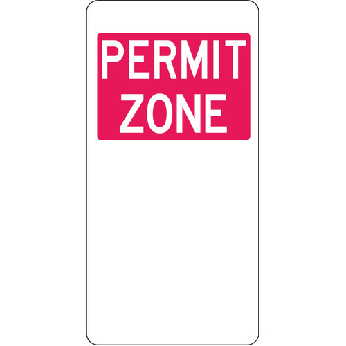 WORKWEAR, SAFETY & CORPORATE CLOTHING SPECIALISTS 225x450mm - Aluminium - Permit Zone (Left Arrow) - Red - 225x450mm