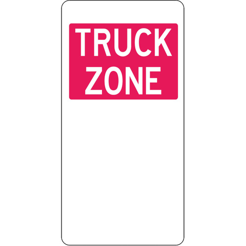 WORKWEAR, SAFETY & CORPORATE CLOTHING SPECIALISTS 225x450mm - Aluminium -Truck Zone (Right Arrow) - Red - 225x450mm