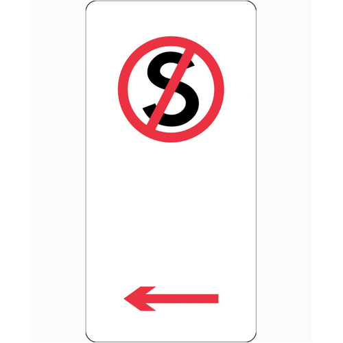 WORKWEAR, SAFETY & CORPORATE CLOTHING SPECIALISTS 225x450mm - Aluminium - No Standing (Left Arrow) - Black - 225x450mm