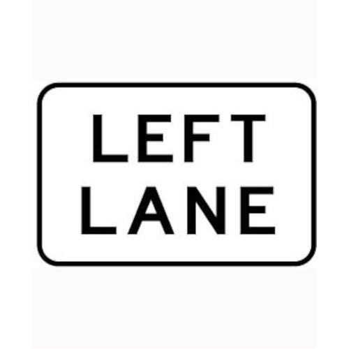 WORKWEAR, SAFETY & CORPORATE CLOTHING SPECIALISTS 450x300mm - Class 1 - Aluminium - Left Lane - Black - 450x300mm