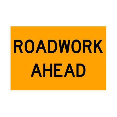 WORKWEAR, SAFETY & CORPORATE CLOTHING SPECIALISTS - 900x600mm - Metal - Class 1 Reflective - Roadwork Ahead