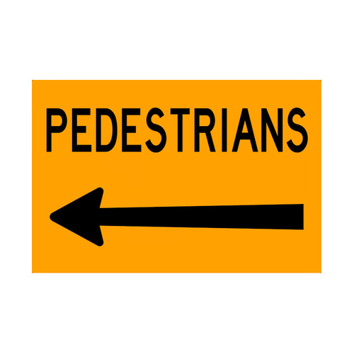 WORKWEAR, SAFETY & CORPORATE CLOTHING SPECIALISTS - 900x600mm - Metal - Class 1 Reflective - Pedestrians (Arrow Left)