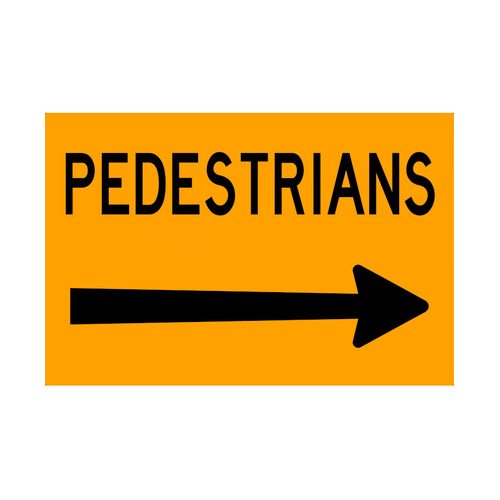 WORKWEAR, SAFETY & CORPORATE CLOTHING SPECIALISTS - 900x600mm - Metal - Class 1 Reflective - Pedestrians (Arrow Right)