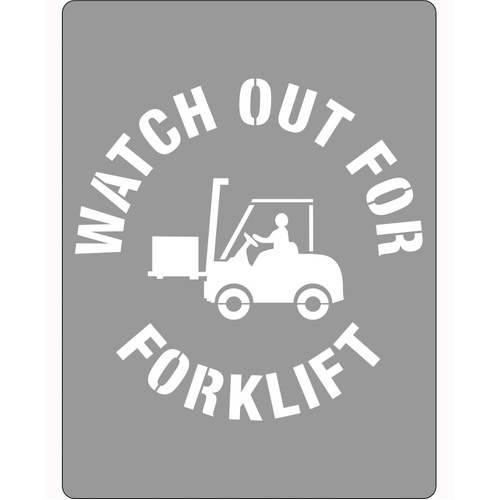 WORKWEAR, SAFETY & CORPORATE CLOTHING SPECIALISTS 600x400mm - Poly Stencil - Watch Out for Forklifts
