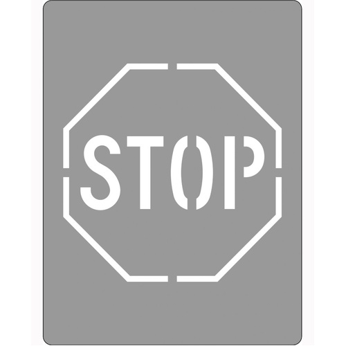 WORKWEAR, SAFETY & CORPORATE CLOTHING SPECIALISTS 600x400mm - Poly Stencil - Stop (Picto)