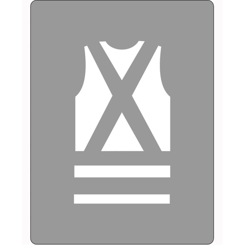 WORKWEAR, SAFETY & CORPORATE CLOTHING SPECIALISTS 600x400mm - Poly Stencil - Safety Vest Picto
