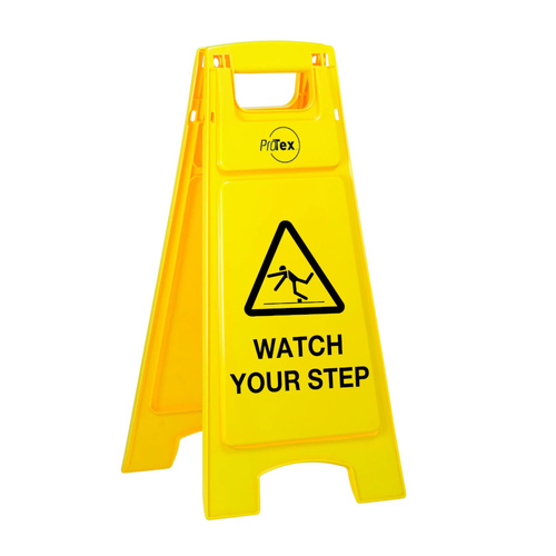 WORKWEAR, SAFETY & CORPORATE CLOTHING SPECIALISTS - Premium Plastic Sign Stand - Double Sided - Watch Your Step