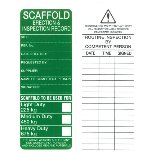 WORKWEAR, SAFETY & CORPORATE CLOTHING SPECIALISTS - Scaffold Tags - Pkt 25 - Approved For Use