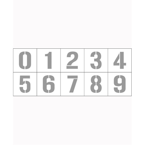 WORKWEAR, SAFETY & CORPORATE CLOTHING SPECIALISTS 100mm - Poly Stencils - Numbers 0-9