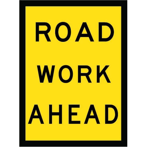 WORKWEAR, SAFETY & CORPORATE CLOTHING SPECIALISTS - 900x1200mm - Boxed Edge - Cl.1 - Road Work Ahead
