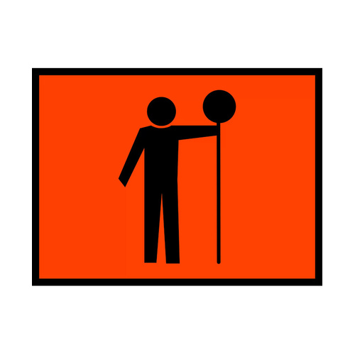 WORKWEAR, SAFETY & CORPORATE CLOTHING SPECIALISTS - 900x600mm - Boxed Edge - Cl.1 - Traffic Controller (Symbolic)