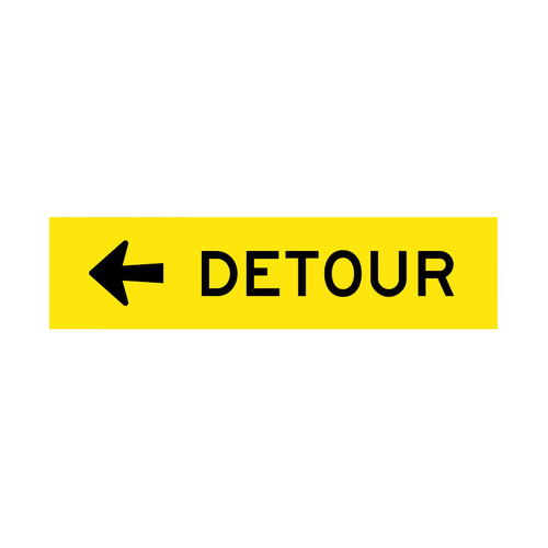 WORKWEAR, SAFETY & CORPORATE CLOTHING SPECIALISTS - 1200x300mm - Corflute - Cl.1 - Detour (Arrow Left)