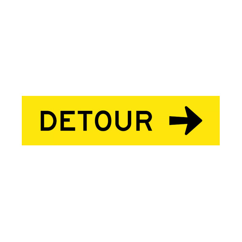 WORKWEAR, SAFETY & CORPORATE CLOTHING SPECIALISTS - 1200x300mm - Corflute - Cl.1 - Detour (Arrow Right)