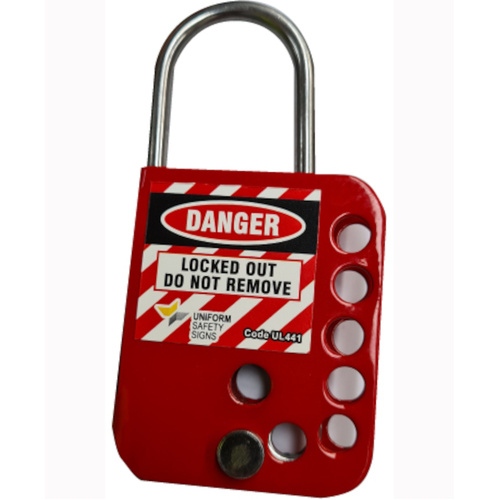 WORKWEAR, SAFETY & CORPORATE CLOTHING SPECIALISTS - Heavy Duty Hasp - Red - 7 Hole