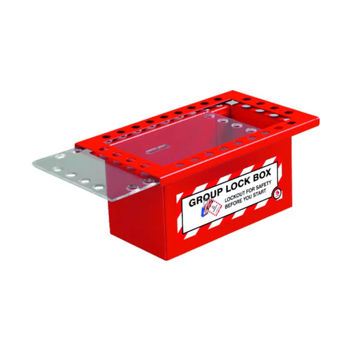 WORKWEAR, SAFETY & CORPORATE CLOTHING SPECIALISTS - Red Group Lock Box - Slider Lid - 26 Locks - 108mm (W) x 235mm (L) x 140mm (D)