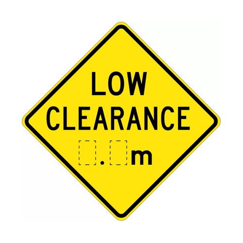 WORKWEAR, SAFETY & CORPORATE CLOTHING SPECIALISTS - 900x900mm - Aluminium - Class 1 Reflective - Low Clearance _._m (Ahead)