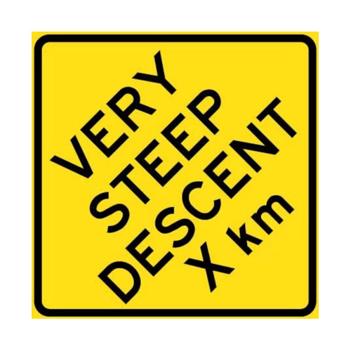 WORKWEAR, SAFETY & CORPORATE CLOTHING SPECIALISTS - 900x900mm - Aluminium - Class 1 Reflective - Very Steep Descent __km
