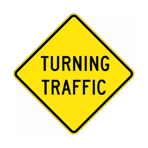 WORKWEAR, SAFETY & CORPORATE CLOTHING SPECIALISTS - 900x900mm - Aluminium - Class 1 Reflective - Turning Traffic