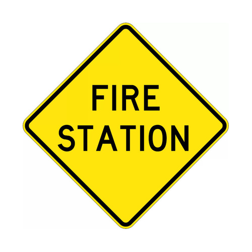 WORKWEAR, SAFETY & CORPORATE CLOTHING SPECIALISTS - 900x900mm - Aluminium - Class 1 Reflective - Fire Station