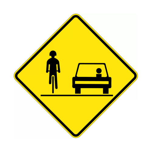 WORKWEAR, SAFETY & CORPORATE CLOTHING SPECIALISTS - 900x900mm - Aluminium - Class 1 Reflective - Share The Road Picto