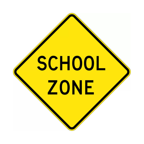 WORKWEAR, SAFETY & CORPORATE CLOTHING SPECIALISTS - 900x900mm - Aluminium - Class 1 Reflective - School Zone