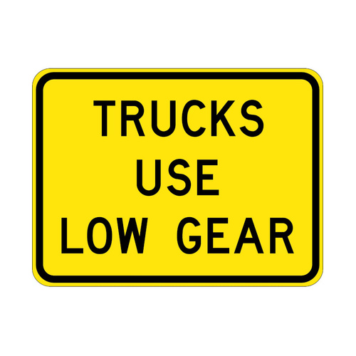 WORKWEAR, SAFETY & CORPORATE CLOTHING SPECIALISTS - 1250x950mm - Aluminium - Class 1 Reflective - Trucks Use Low Gear