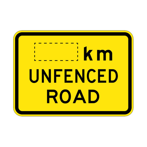 WORKWEAR, SAFETY & CORPORATE CLOTHING SPECIALISTS - 800x625mm - Aluminium - Class 1 Reflective - __km Unfenced Road