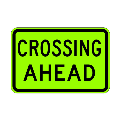 WORKWEAR, SAFETY & CORPORATE CLOTHING SPECIALISTS - 750x500mm - Aluminium - Class 1 Reflective - Crossing Ahead (For Use Only With W6-3)