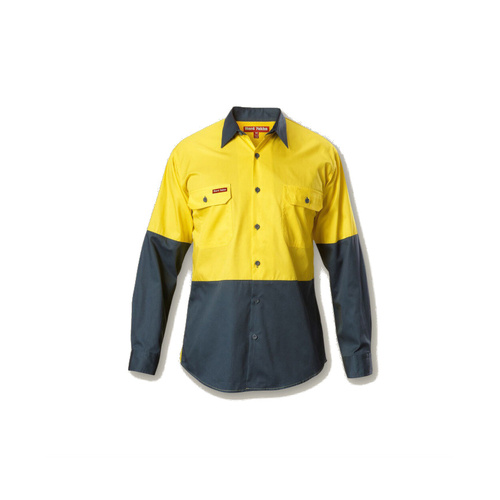 WORKWEAR, SAFETY & CORPORATE CLOTHING SPECIALISTS - DISCONTINUED - Koolgear - Hi-Vis Two Tone Vented Shirt Long Sleeve