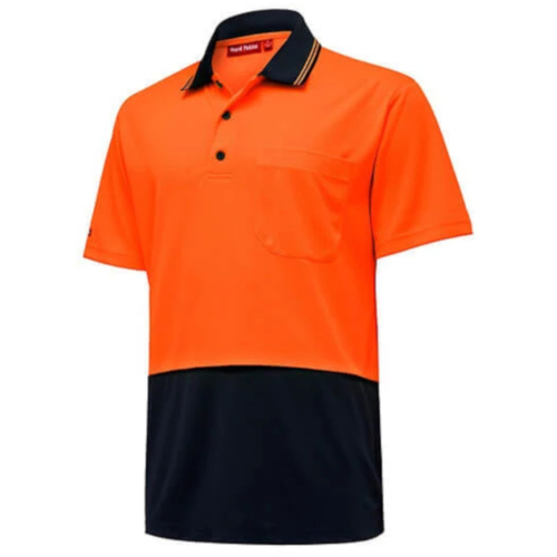 WORKWEAR, SAFETY & CORPORATE CLOTHING SPECIALISTS DISCONTINUED - Core - Mens Hi Vis 2 tone S/S Micro Mesh Polo